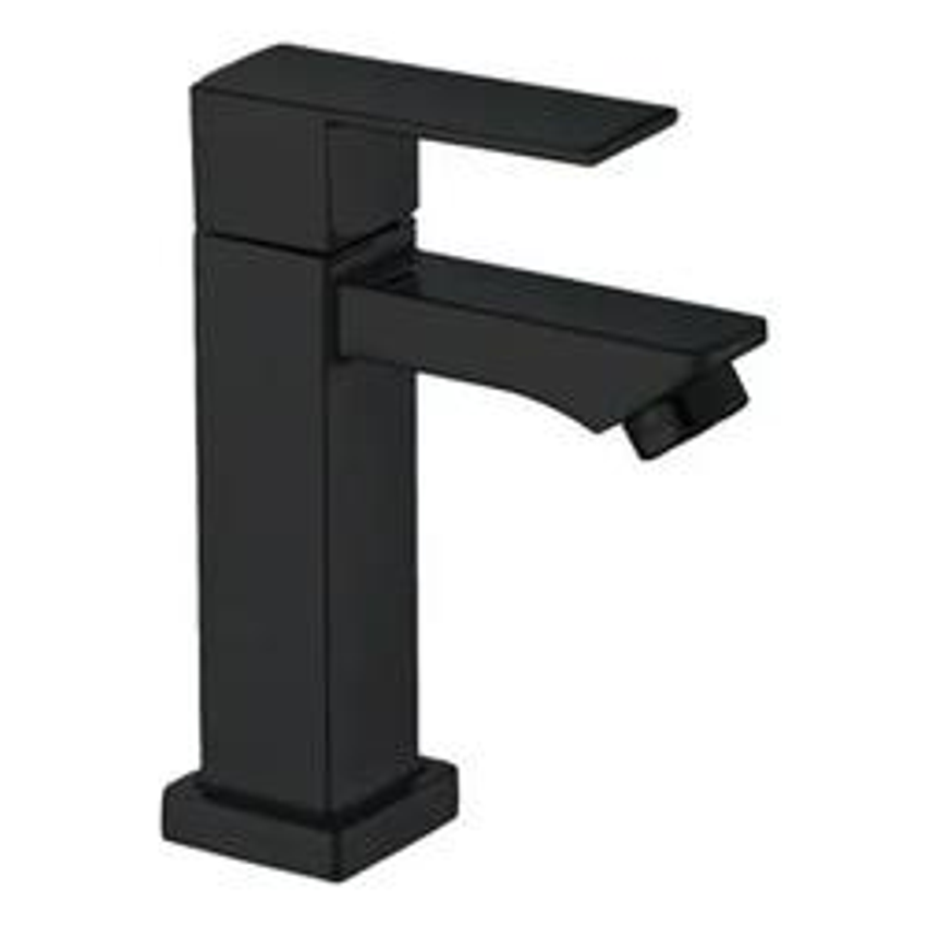 Torneira Zrz Luxo Moderno Lavabo Banheiros Luxo Curta Preto Acabamento Fosco