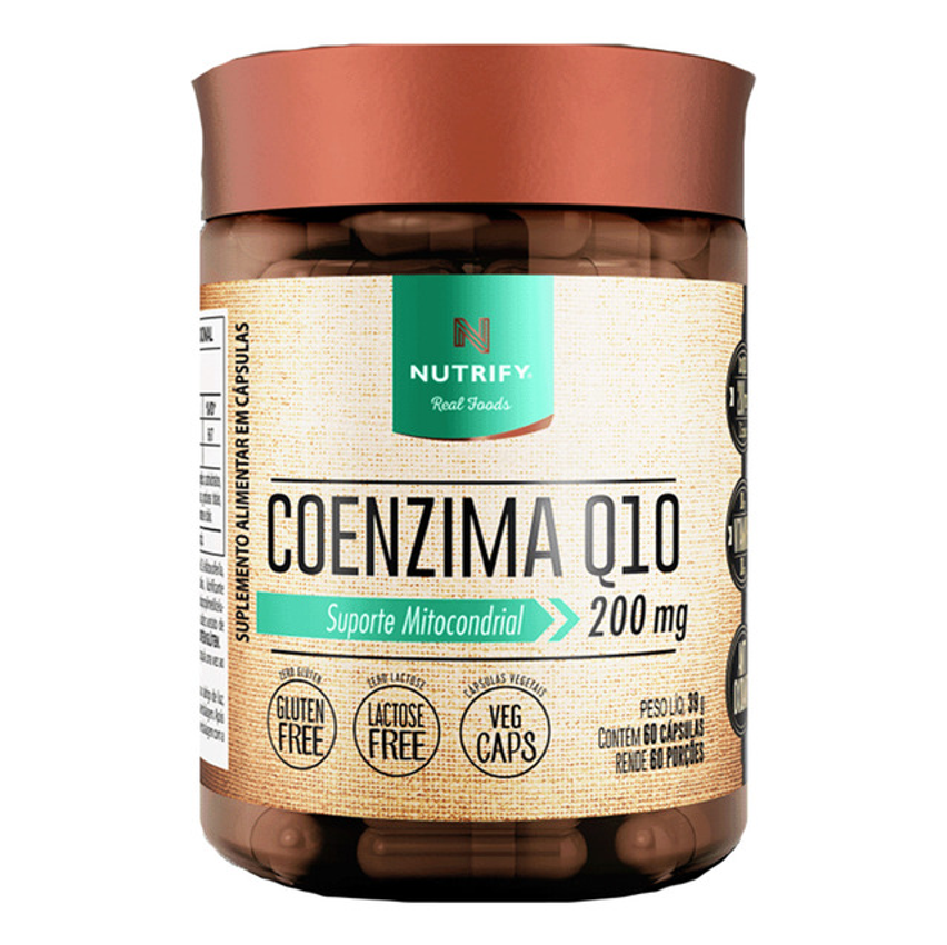 Coenzima Q10 200 Mg 60 Cápsulas Nutrify Sabor Sem Sabor