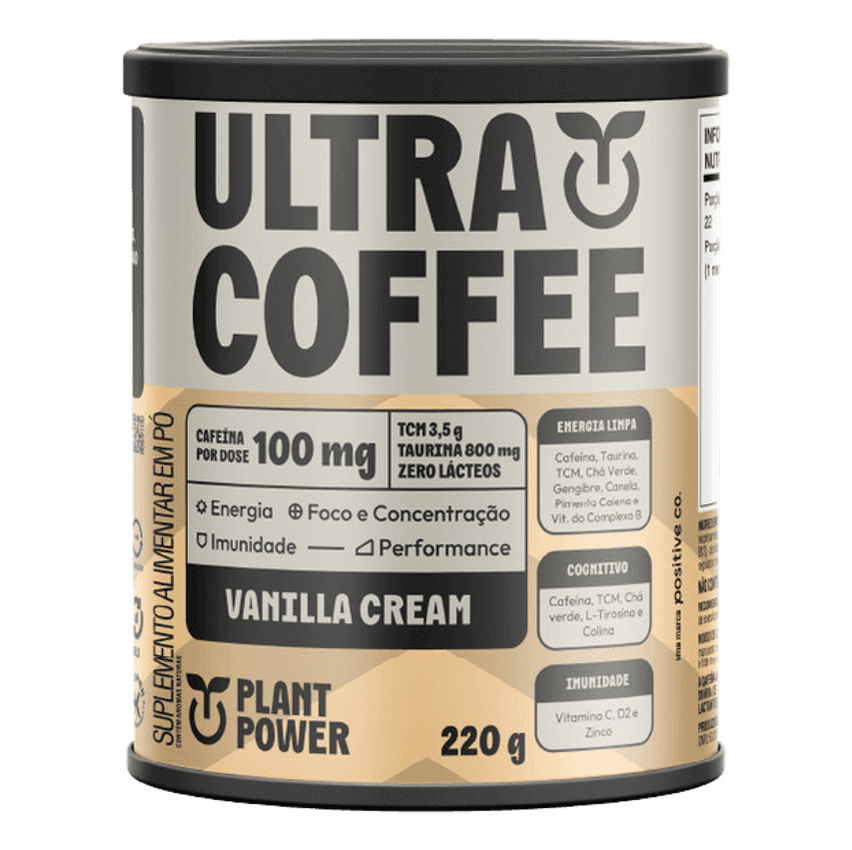 Ultracoffee Vanilla Cream Plant Power Baunilha Cremosa 220g
