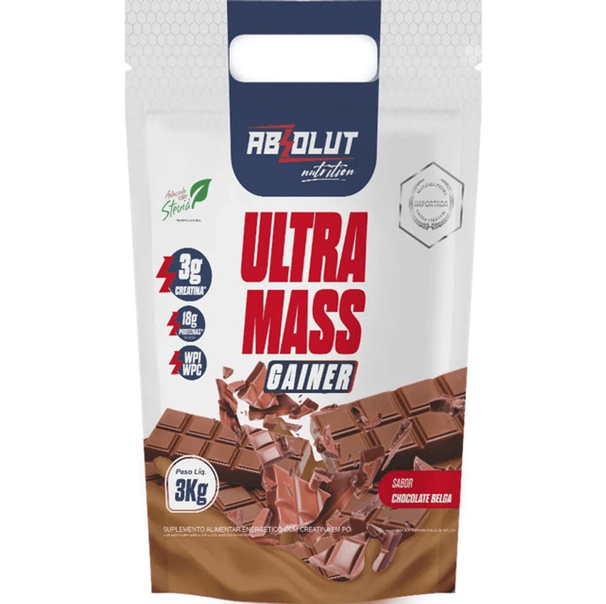 Kit 2x Hipercalórico 3kg Ultramass Gainer Absolut  Cookies