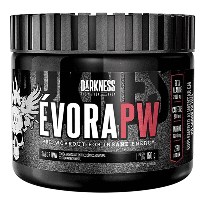 Evora Pré-treino Uva 150g Darkness - Energia, Força E Resistência Para Atletas E Esportista