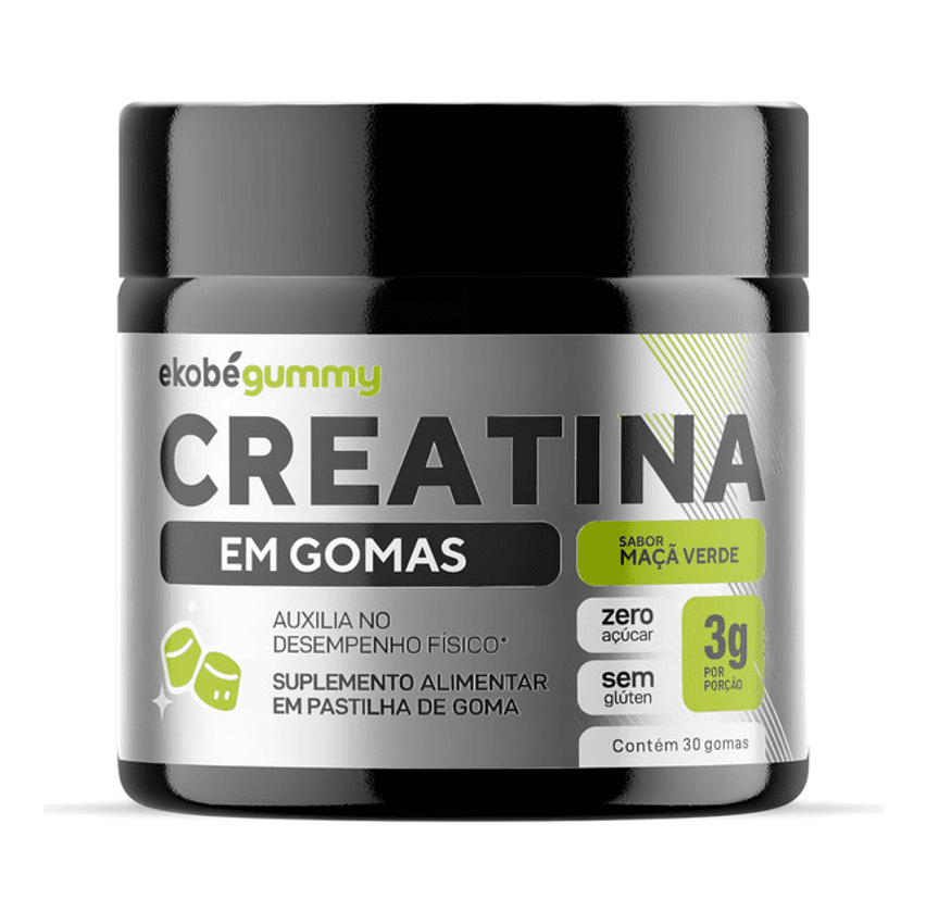 Creatina Monohidratada Gomas 3g Porção Sabor Maçã Verde C/30