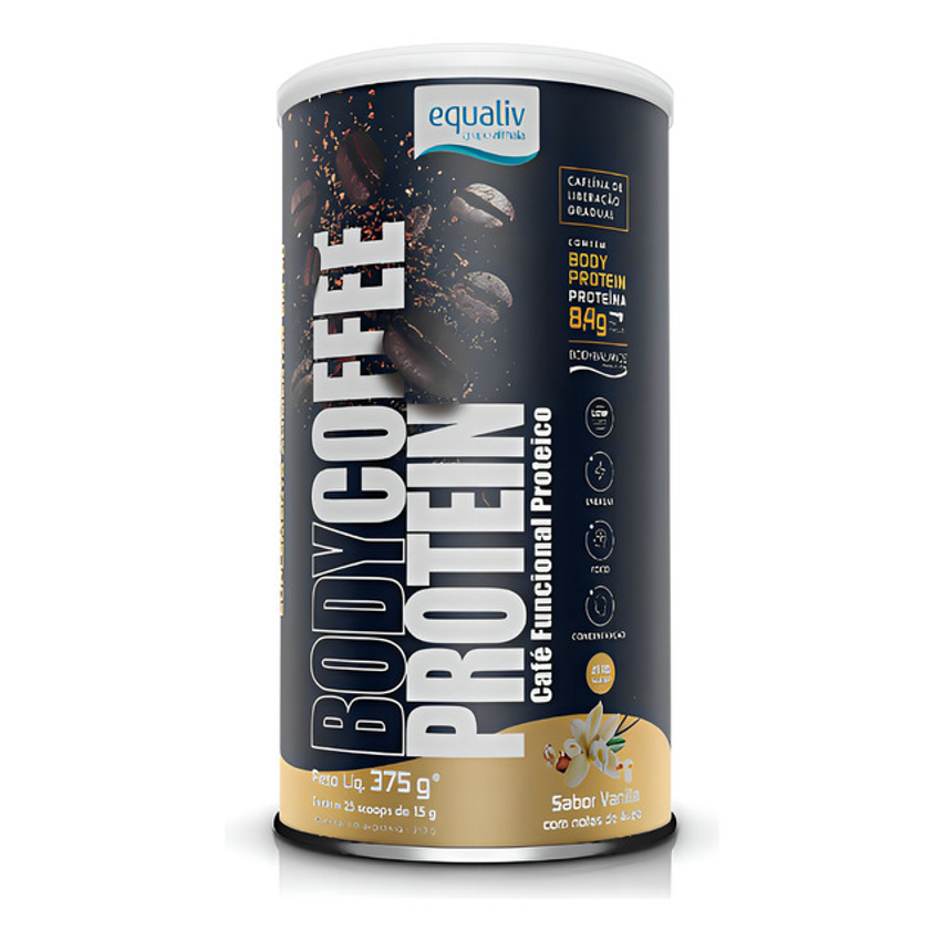 Body Coffee Protein Equaliv 375g - Café Funcional Proteico Sabor Vanilla
