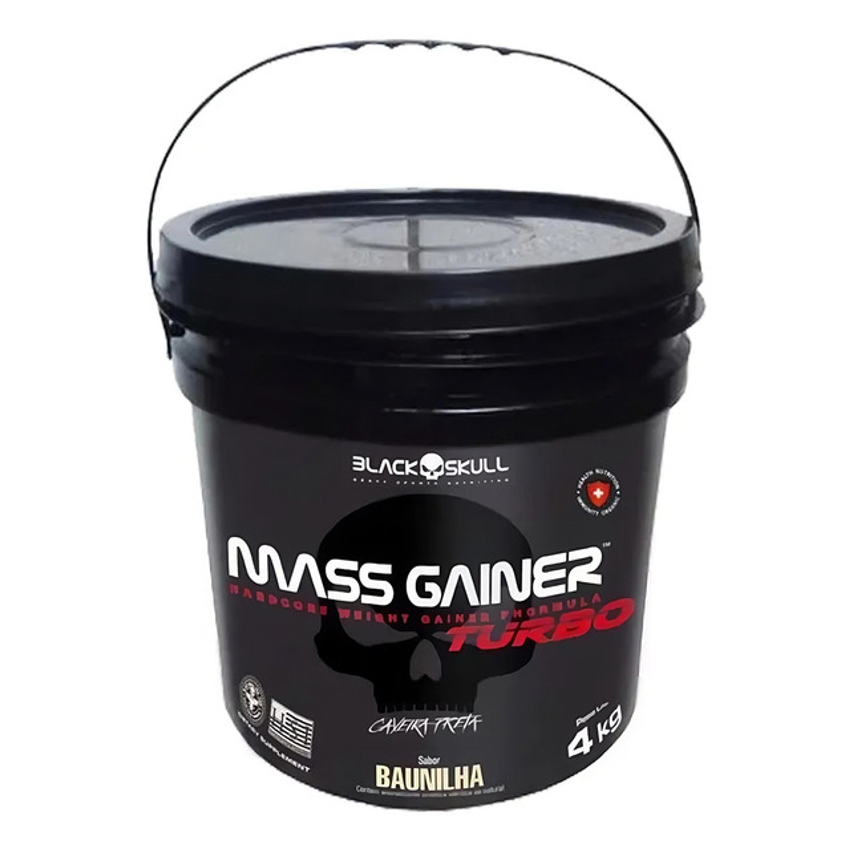 Mass Gainer Turbo 4kg Black Skull Sabor Baunilha