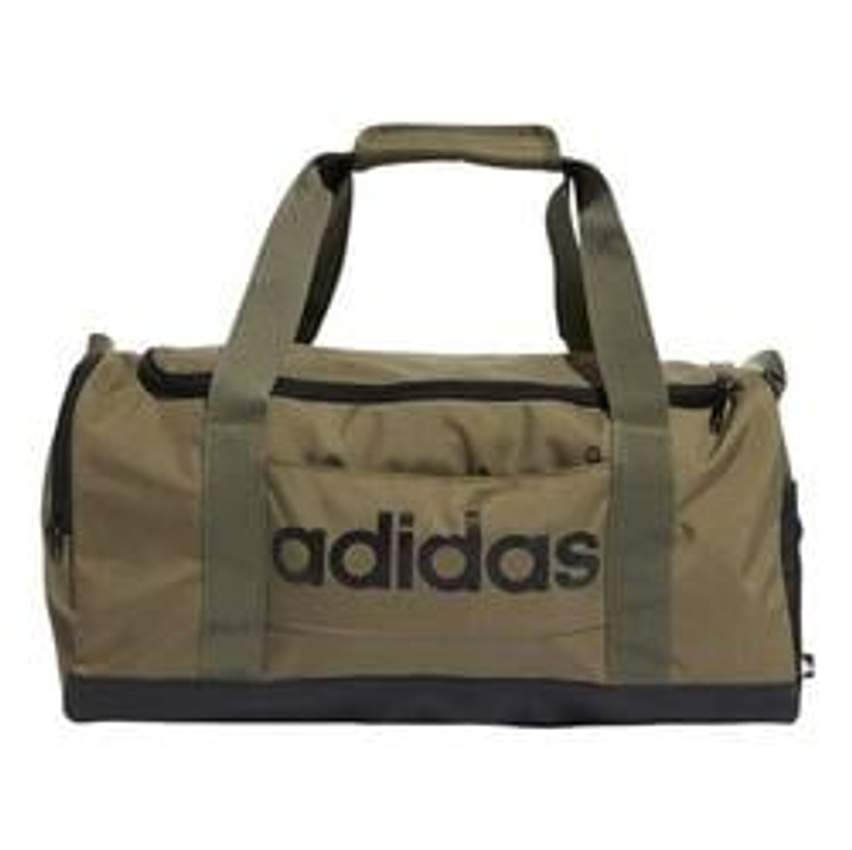 Mala Duffel Pequena Linear Feminino E Masculino adidas Cor Olive Strata / Black Desenho Do Tecido Liso