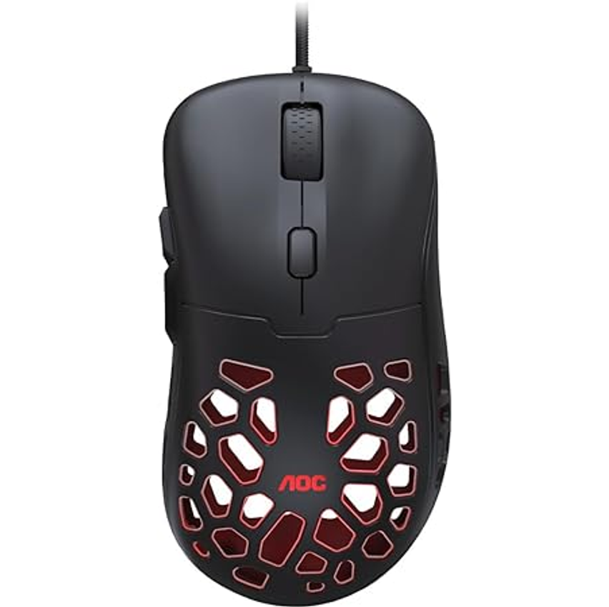Mouse Gamer AOC GM510 ULTRALEVE 58g 16.000 DPI Pixart 3389 RGB 6 botões Macro Manager