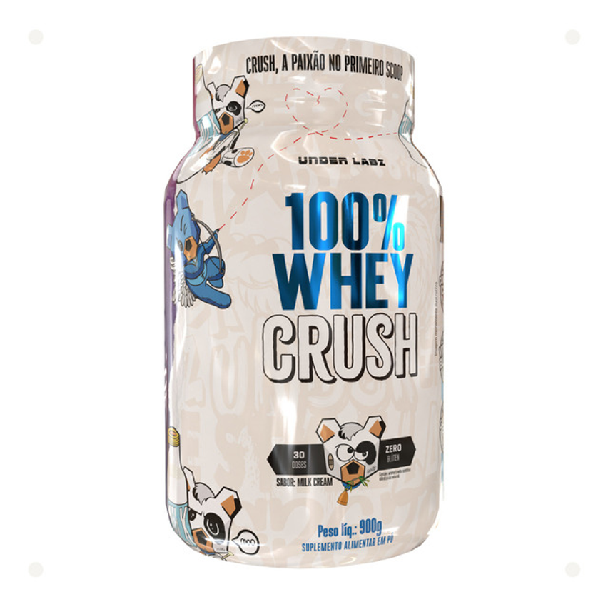 Whey Protein Crush 100% Concentrado Under Labz Sem Glúten Sabor Milk Cream