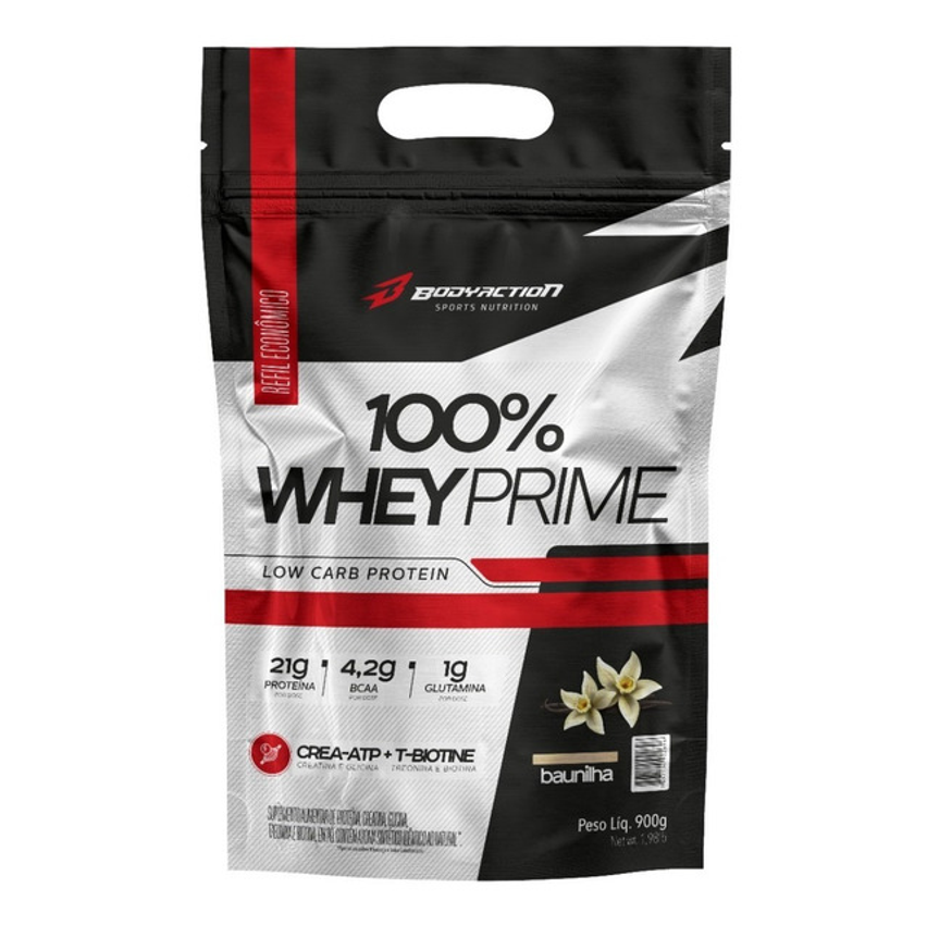 Bodyaction - Pro-f - 100% Whey Protein - Concentrado Prime Refil Low Carb Creatina - Sabor Baunilha