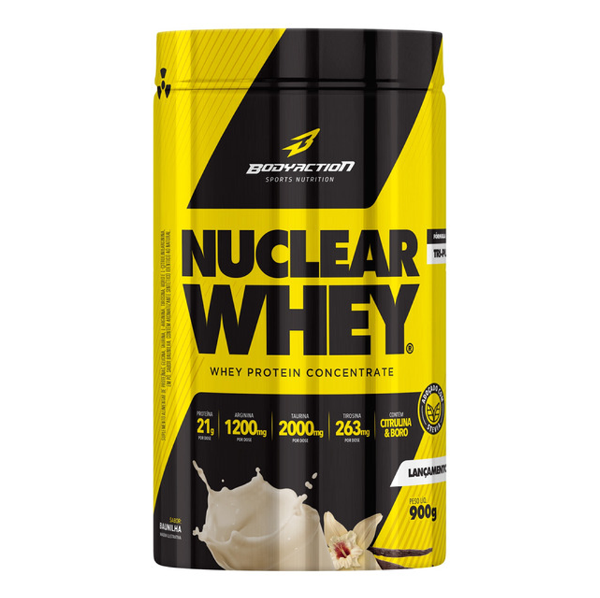 Whey Protein Concentrado Nuclear 900g Tri-pump Bodyaction
