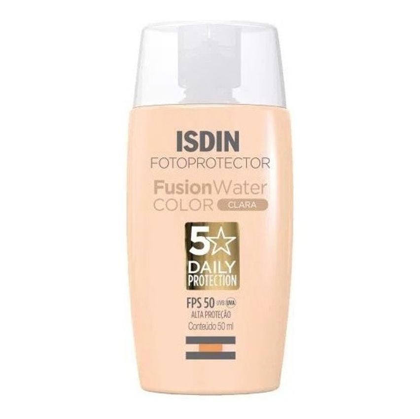 Isdin Protetor Solar Facial Fusion Water 5 Stars Color Fps 50 Cor Clara 50ml