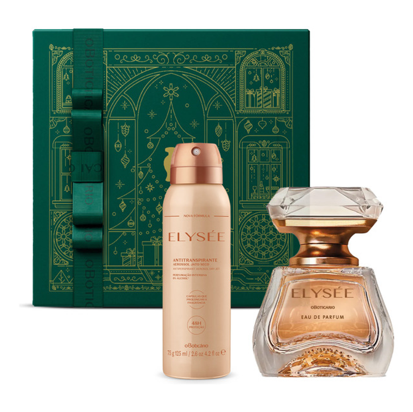 Combo Presente Elysée: Eau De Parfum 50ml + Desodorante Antitranspirante Aerossol 75g + Caixa Presenteável