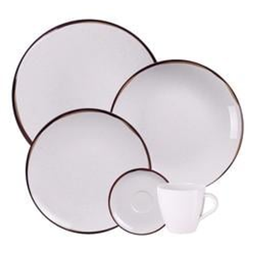 Aparelho De Jantar Canyon Porcelana 20 Peças Tramontina Cor Branco Liso