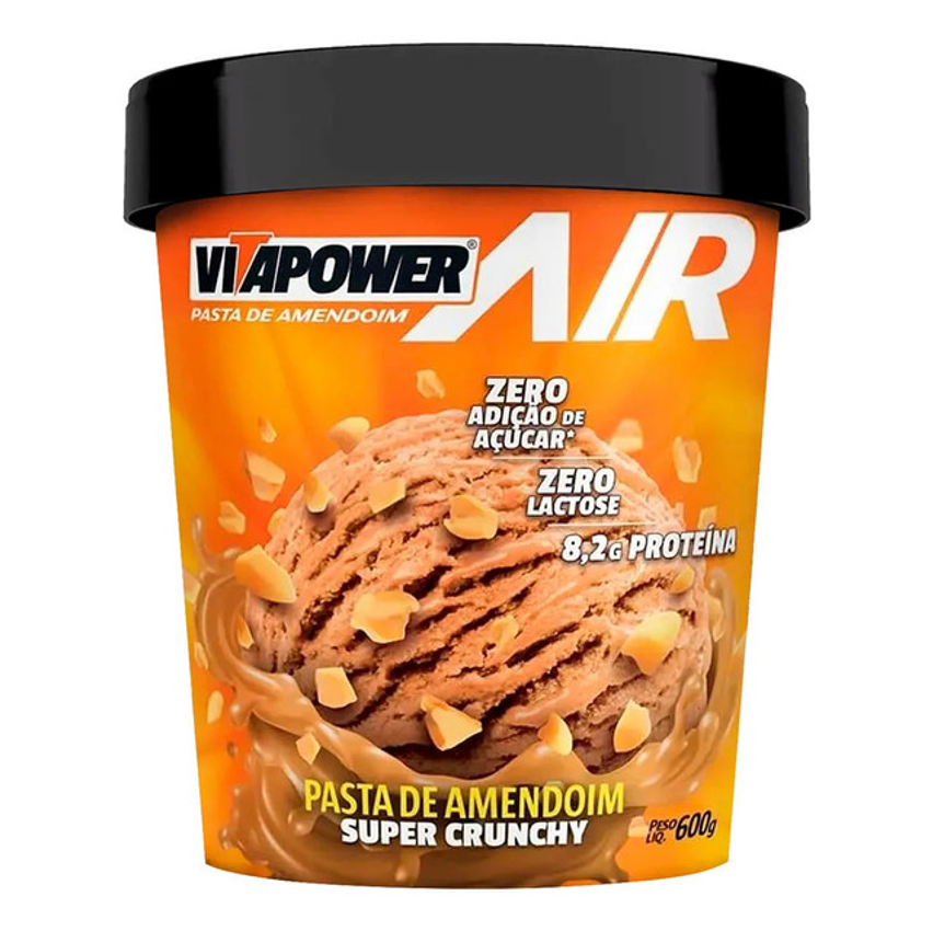 Pasta De Amendoim Aerada Super Crunchy 600g Vitapower