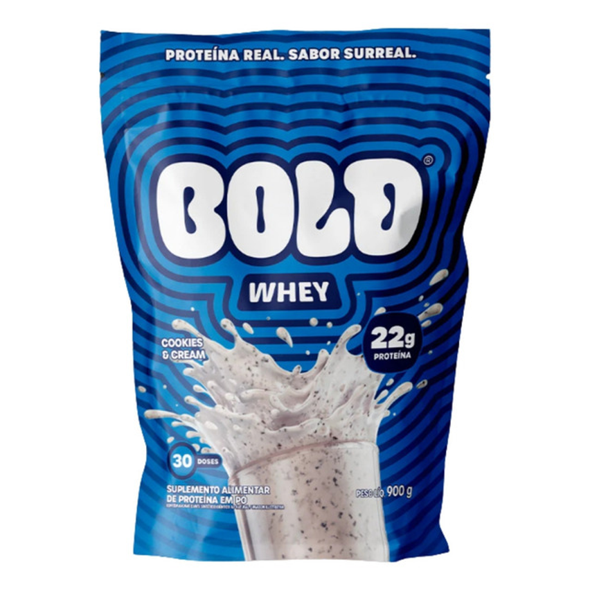 Bold Whey Cookies & Cream Refil 900g Sabor Cookie & Cream