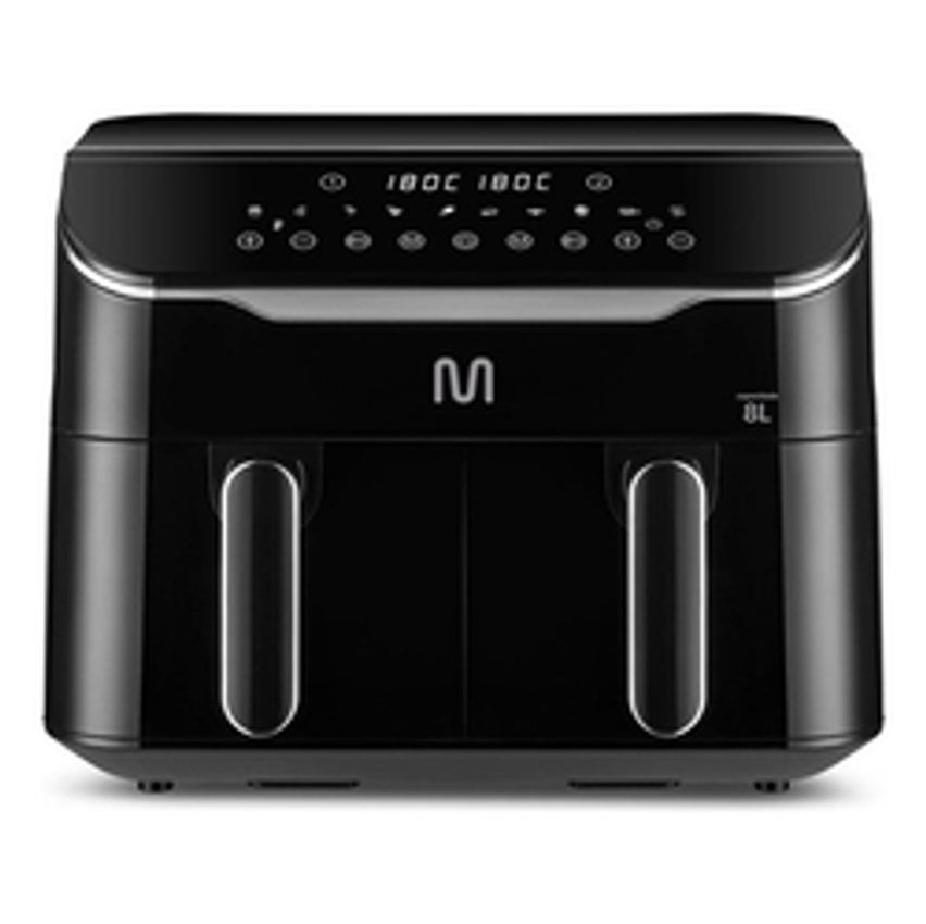 Fritadeira Elétrica Sem Óleo Air Fryer 8l Preta Com 2 Gavetas 1800w 127v Multi - Go219 - 110v