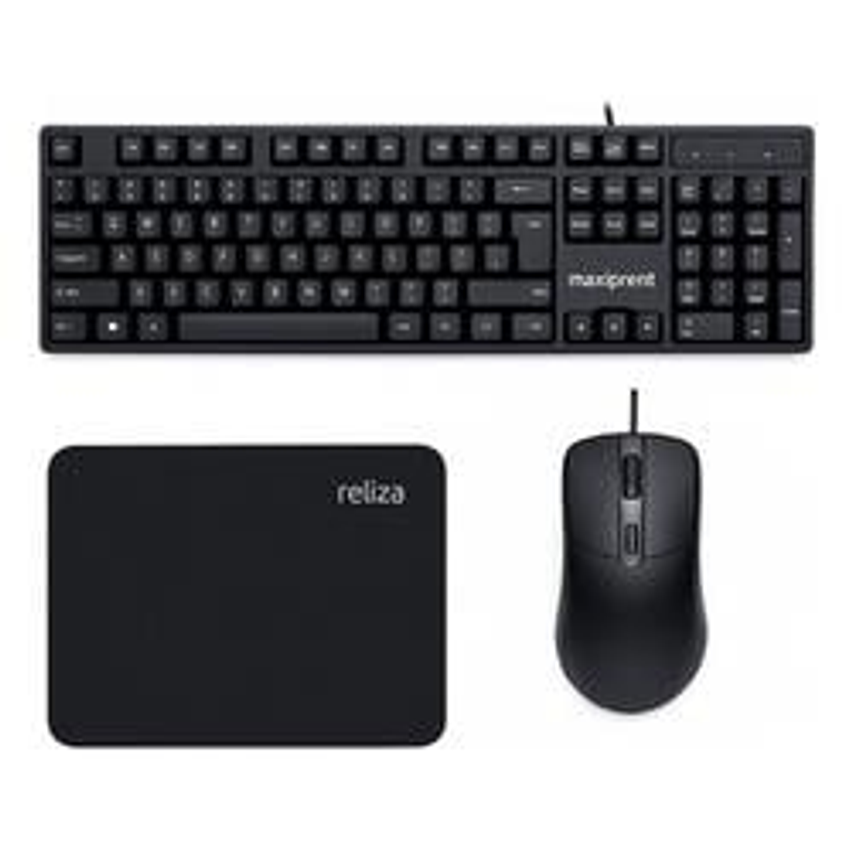 Kit Teclado Mouse Mousepad Básico Com Fio Usb Computador Pc