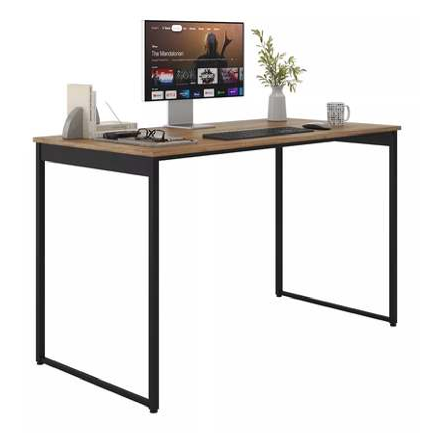 Mesa Escrivaninha Diretor 150x60cm Industrial Ferro E Madeira Estilo Nórdico Madeirado Com Preto Vintage Sofa Sogude Classic150
