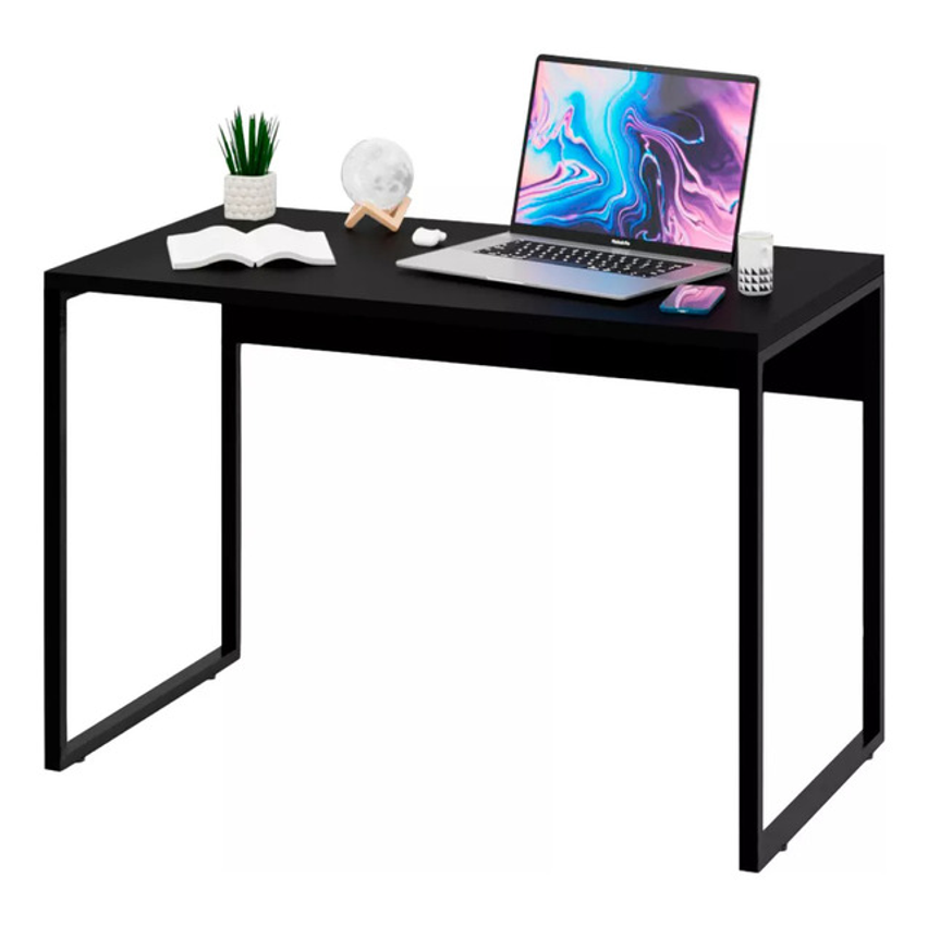 Mesa Industrial Cabe Em Qualquer Lugar Preto 90 Cm Apartamento Escritório Preto