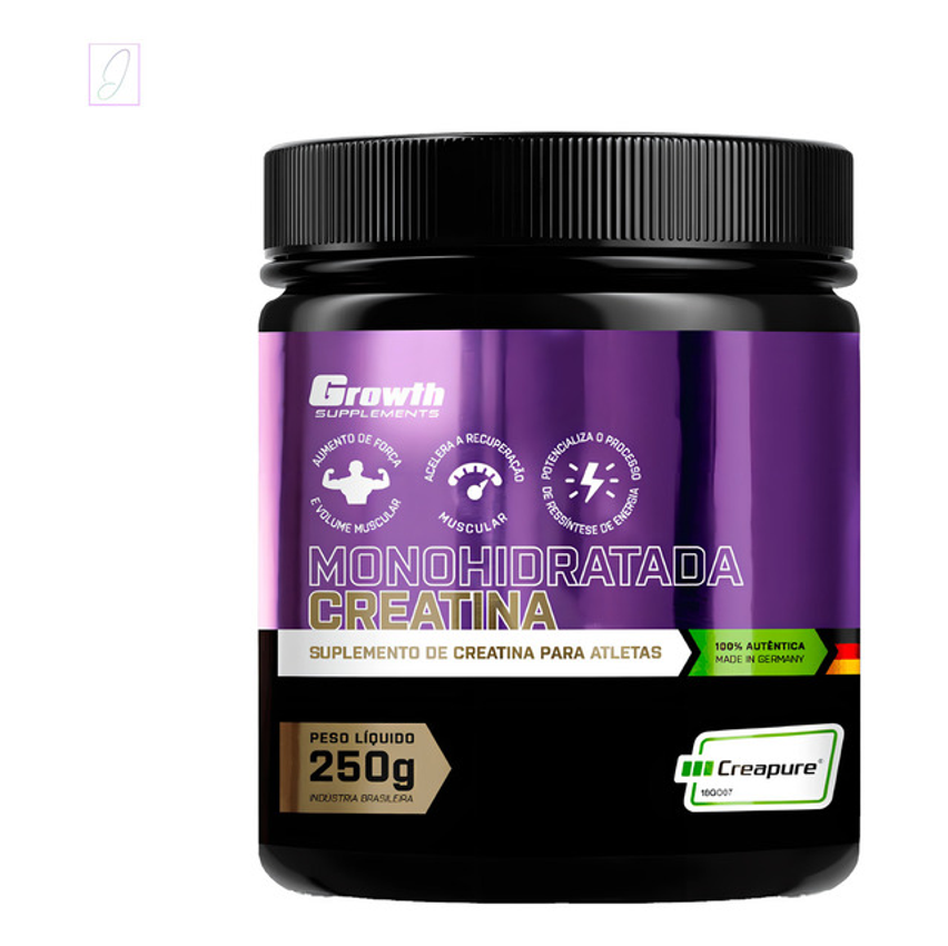 Creatina 250g Creapure Growth Supplements Sabor Sem Sabor