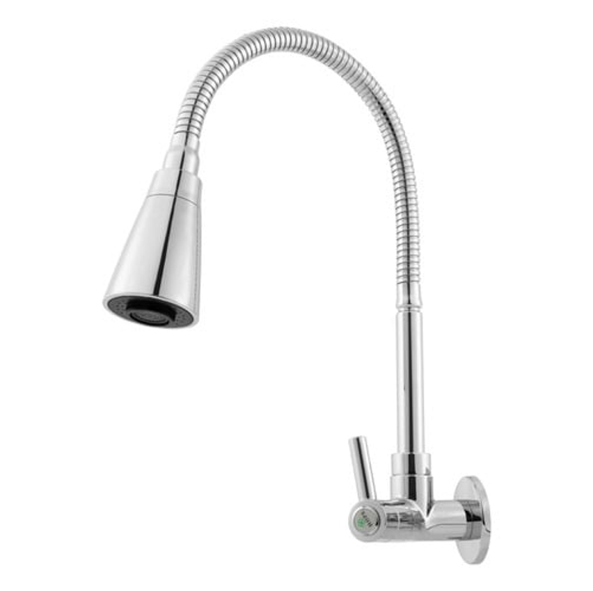 Torneira Gourmet Cozinha Bancada Pia Flexível 2 Jatos Abs Cor Prateado