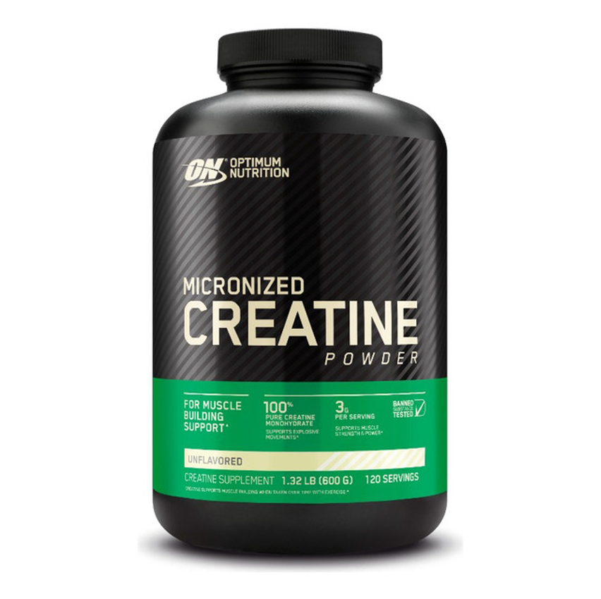 Creatina Micronizada Pó 600g 120 Doses On Optimum Nutrition Sabor Sem Sabor