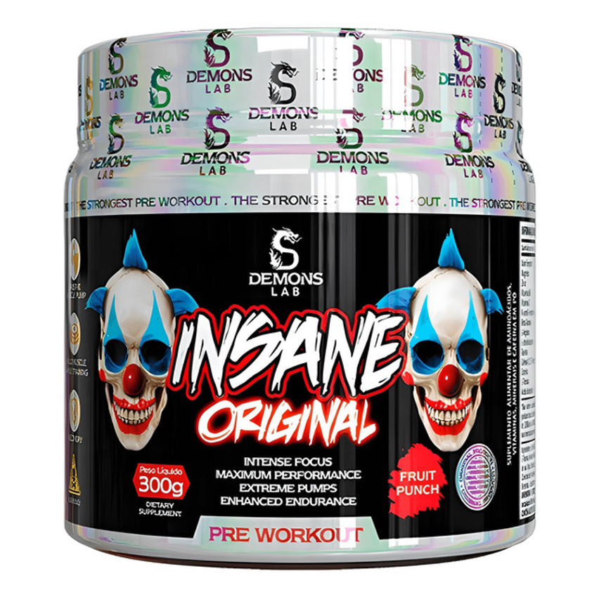 Pré-treino Insane 300g - Demons Lab Sabor Fruit Punch