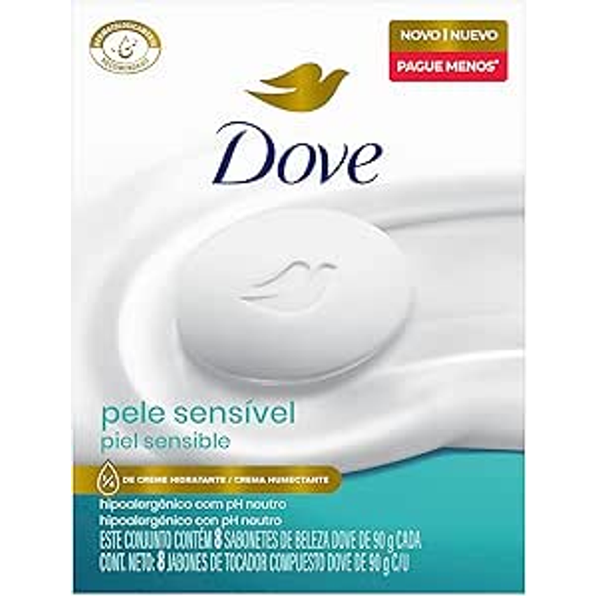 Sabonete em Barra Dove Pele Sensível 90 g 8 unidades
