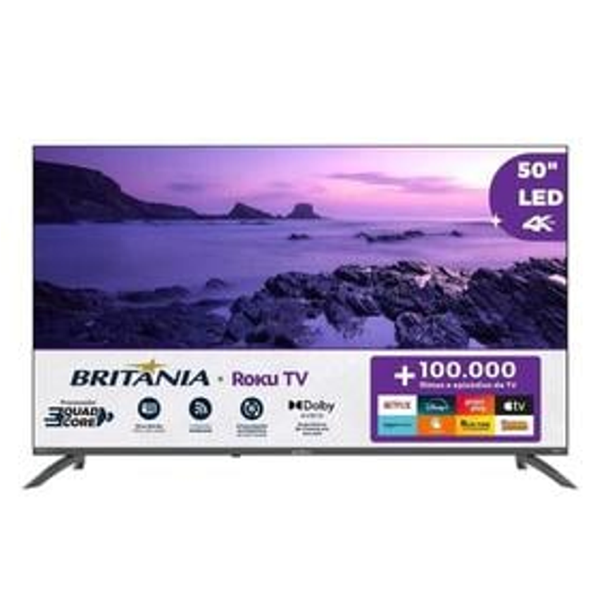 Smart Tv 50” Britânia Btv50va4regb Roku Tv