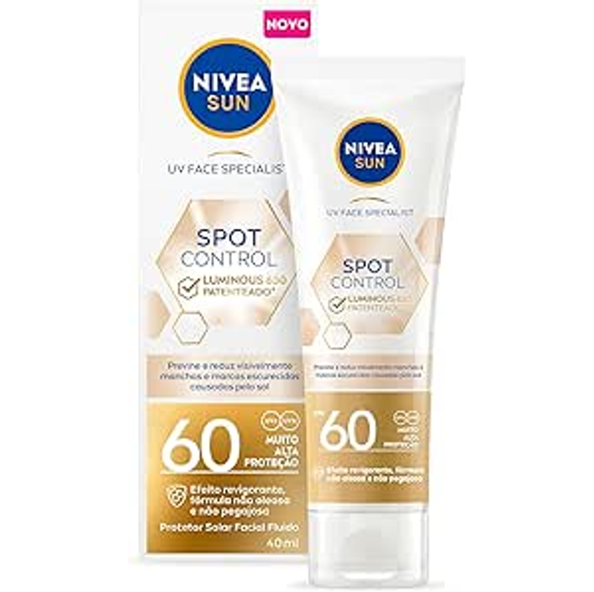 Protetor Solar Facial Nivea Sun FPS 60 Spot Control Luminous 630 40ml