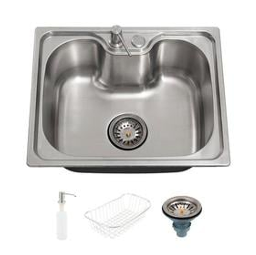 Cuba Para Cozinha Gourmet Pia Aço Inox Com Acessórios Nawa 50x40 Cm Pingoo.casa