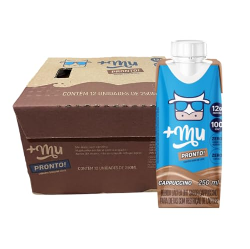 +Mu Mulkshake Bebida Proteica Láctea UHT Sabor Cappuccino - Pack 12 unidades
