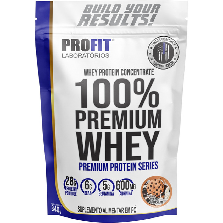 Whey Protein 100% Concentrado Premium 840g Profit Sabor Cookies