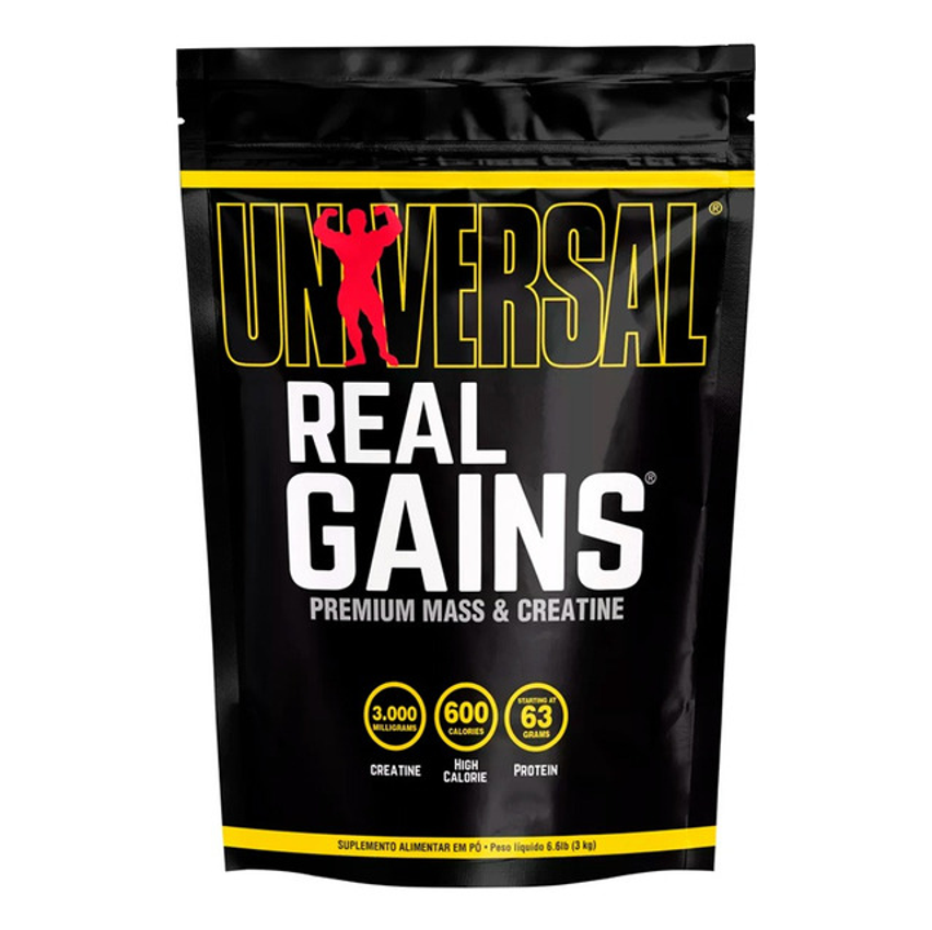 Hipercalórico Universal Nutrition Real Gains Refil 3kg Em Pó Sabor Chocolate Ice Cream