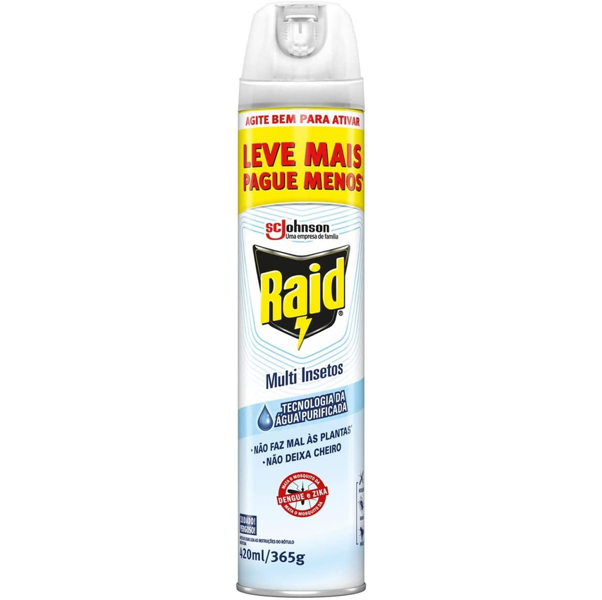 Inseticida Aerossol Raid Multi-insetos Aqua Protection Leve Mais Pague Menos 420ml