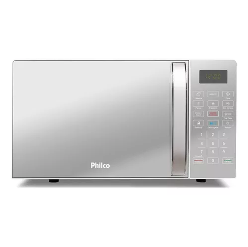 Micro-ondas Philco Pmo123 Capacidade 20 Litros 1100w Branco Espelhado Função Tira Odor 110v