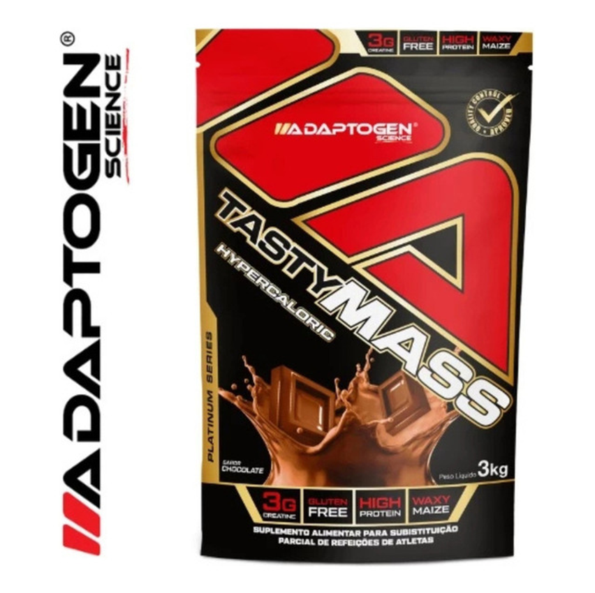 Suplemento Em Pó Tasty Mass Hipercalórico Adaptogen Science Sachê 3kg Sabor Chocolate