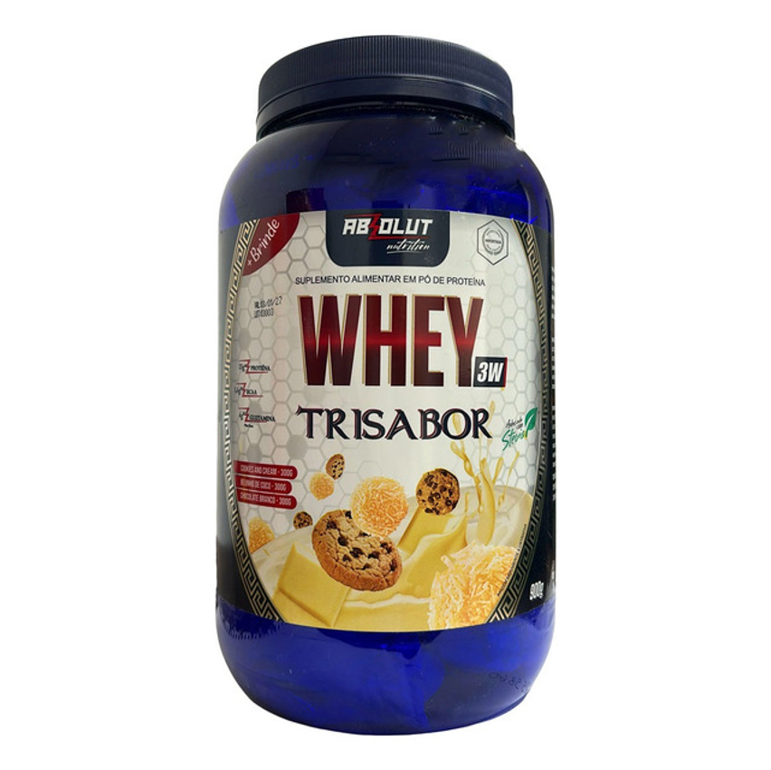 Whey 3w Trisabor Cooki/beiji/choco Pt 900g Absolut Nutrition