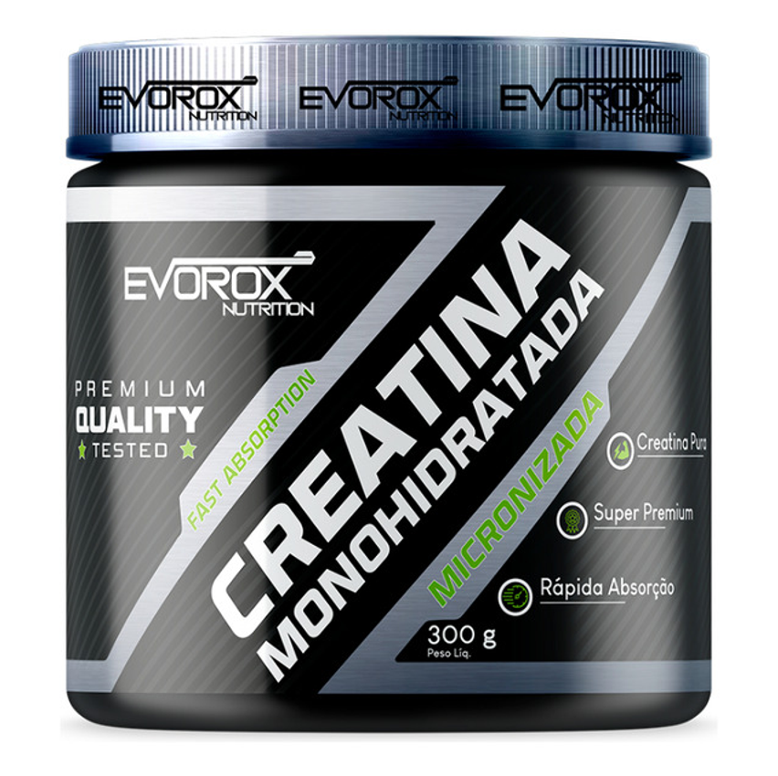 Creatina Monohidratada Micronizada 300g Evorox Nutrition Suplemento De Alta Pureza Para Força, Energiaração Muscular Rápida