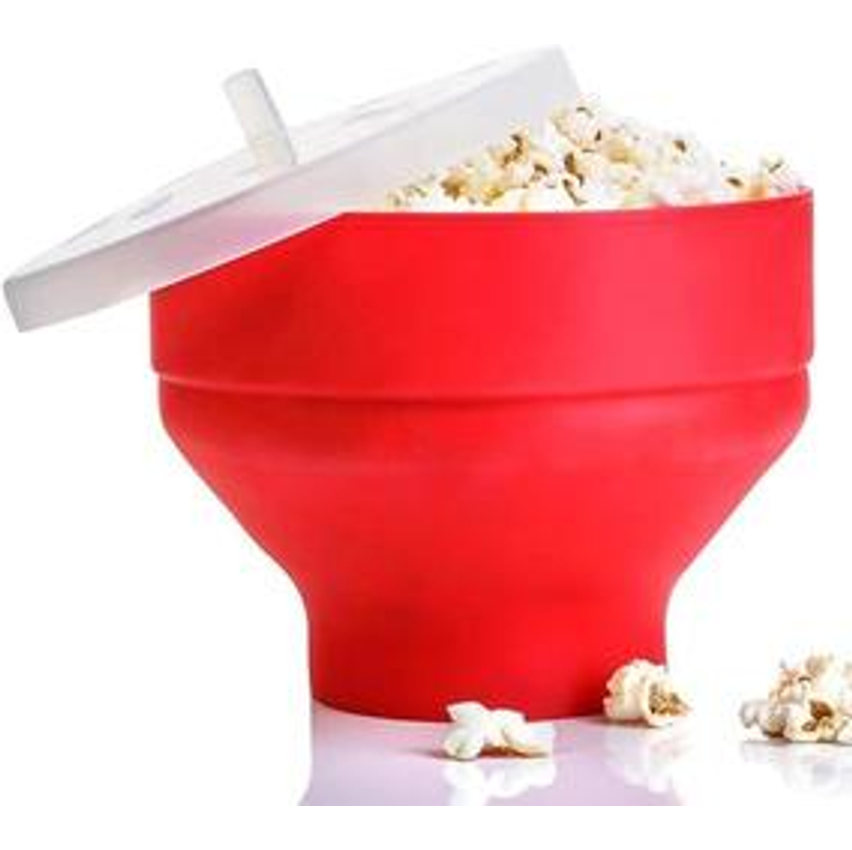 Pipoqueira de Silicone para Microondas Pipoca Dobrável Sem Óleo Com Tampa BPA Free Lavável Balde Antiaderente - AM IMPORT