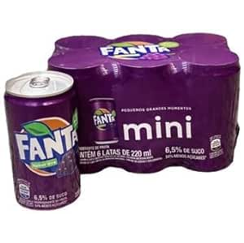 Pack De Fanta Uva Lt 220ml 6 Unidades