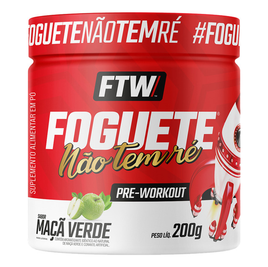 Pré Treino Foguete Não Tem Ré Pote 200g Sabor Maça Verde - Ftw