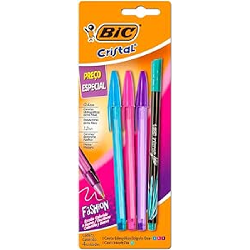 BIC, Kit Cristal Fashion + Intensity Fine, 4 Unidades