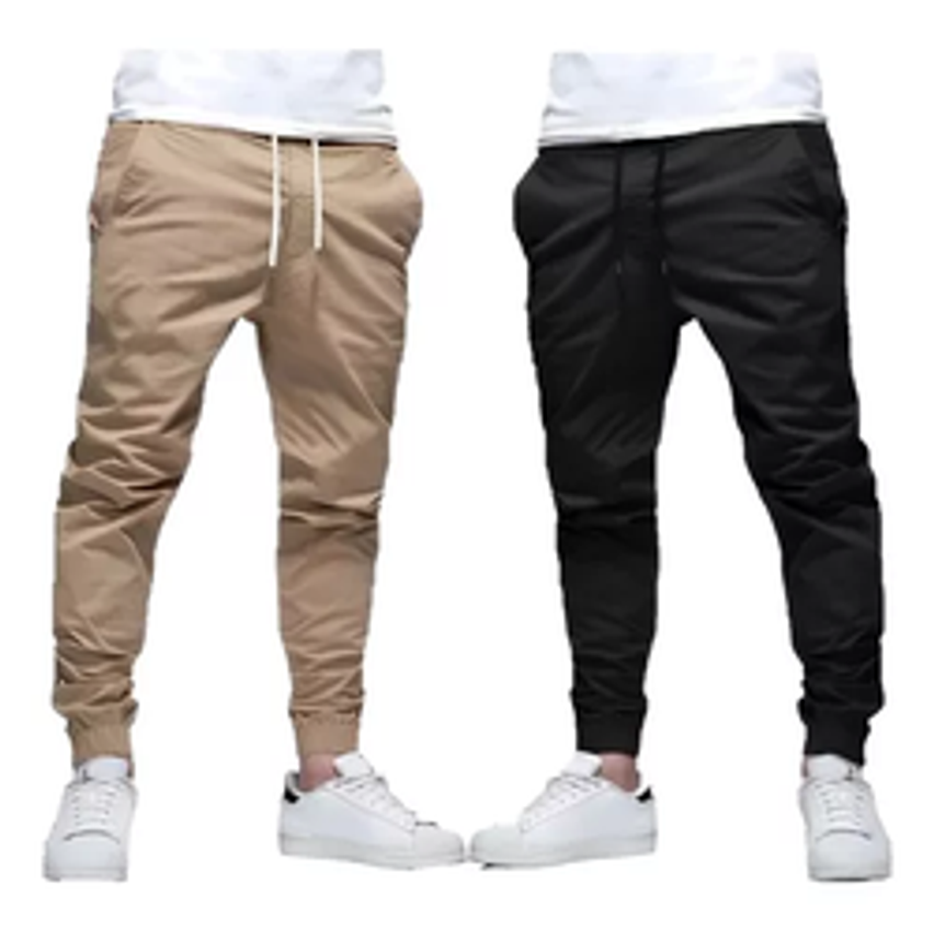 Kit 2 Calças Jogger Camuflada Sarja Masculina Punho Elastico