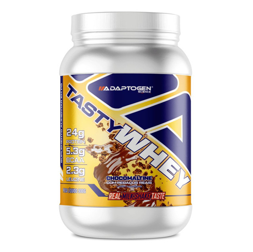 Suplemento Tasty Whey 3w Gourmet Whey Protein Adaptogen Science Pote 900g Sabor Chocomaltine