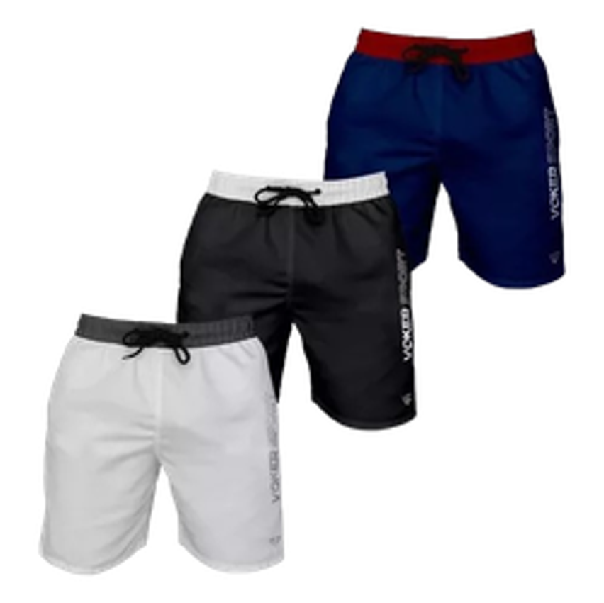 3 Shorts Sport Masculino Elastano Bermudas Academia Treino
