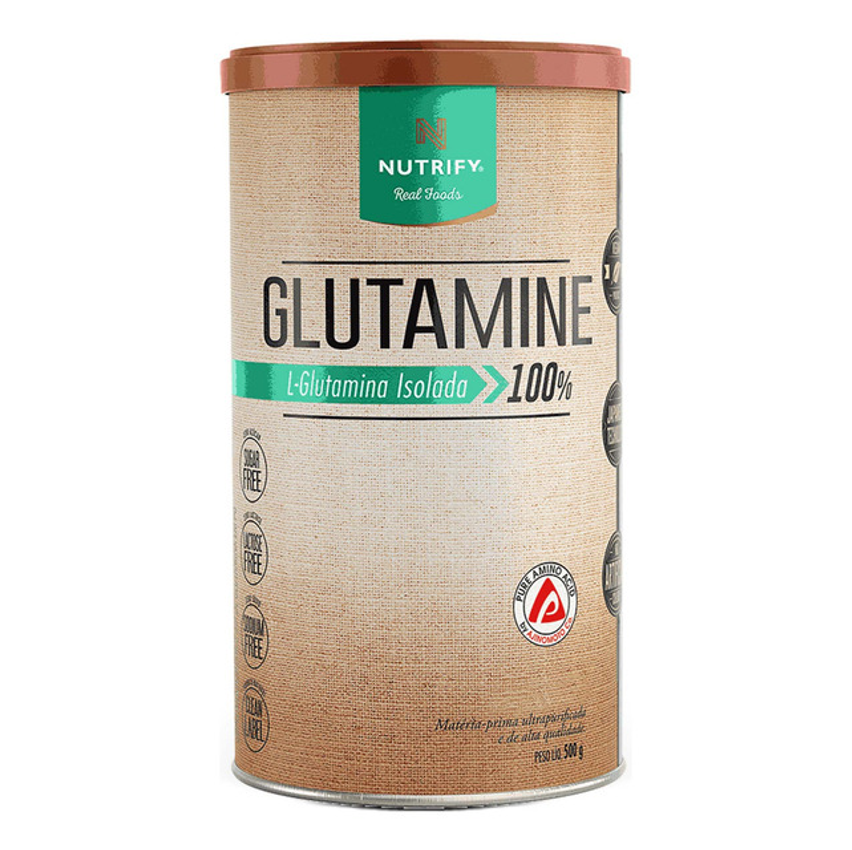 Glutamine L-glutamina Isolada 100% Sem Sabor 500g Nutrify