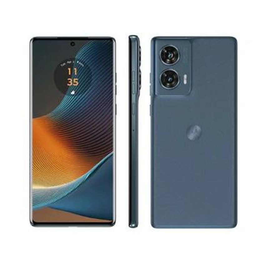 Smartphone Motorola Edge 50 Fusion 256gb Light Blue Vegan Leather 5g 16gb Ram 6,7" Câmera Sony Dupla Selfie 32mp Dual Chip