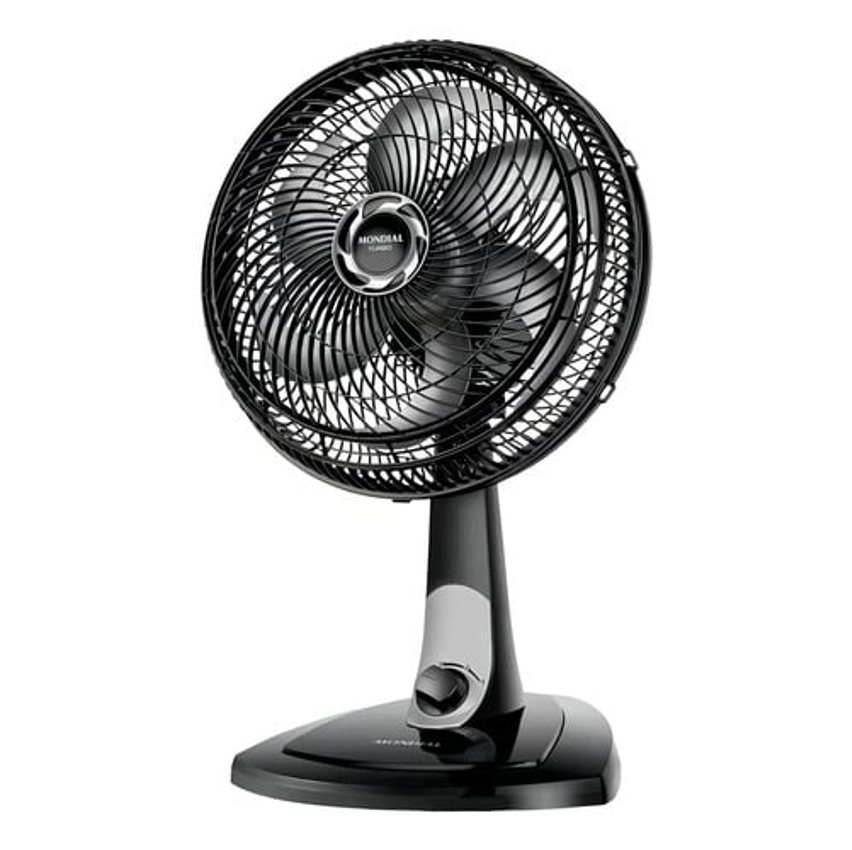 Ventilador de Mesa 30cm Turbo Mondial Preto/Prata 60W 6 Pás VT-30-NB