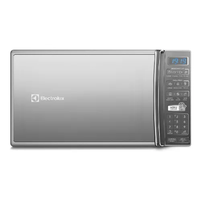 Micro-ondas de Bancada Electrolux Prata 27L com 55 receitas pré-programadas no Menu Online MS37R 220v
