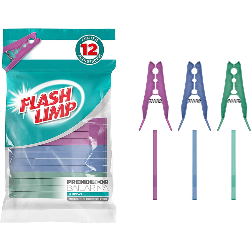 Prendedor de roupas Classic 12 Peças, LAV6889,Flash Limp,